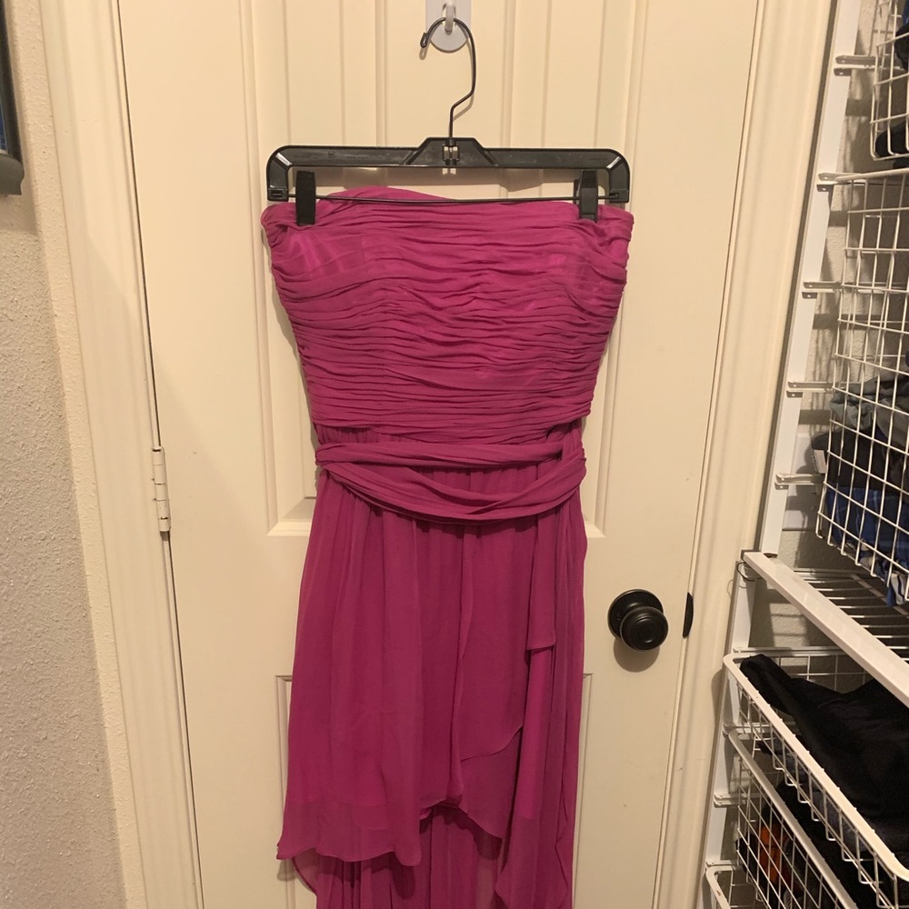 high low purple dress